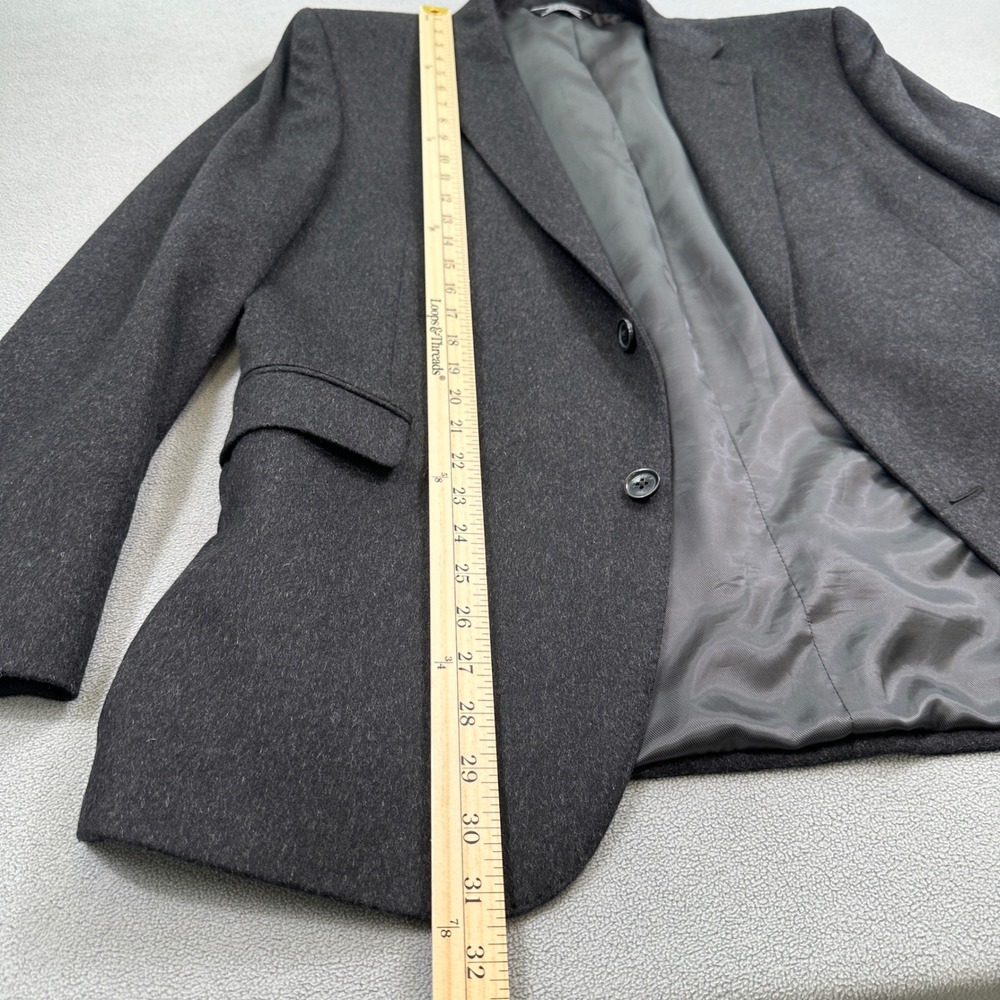 Saks Fifth Avenue Blazer 44R Mens Gray Wool Blend Two Button Sport Coat Business - Picture 4 of 13